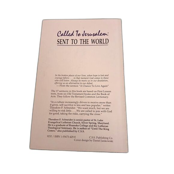 Called to Jerusalem Sent to the World Theodore F Schneider paperback 1992 - Picture 2 of 2